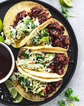 Load image into Gallery viewer, COMBO.. 1kg Pulled Pork, Lemon &amp; Sage Ragú with Cherry Tomatoes &amp; a Hint of Chilli &amp; 1kg of Pulled Pork &amp; Black Bean Mexicano!
